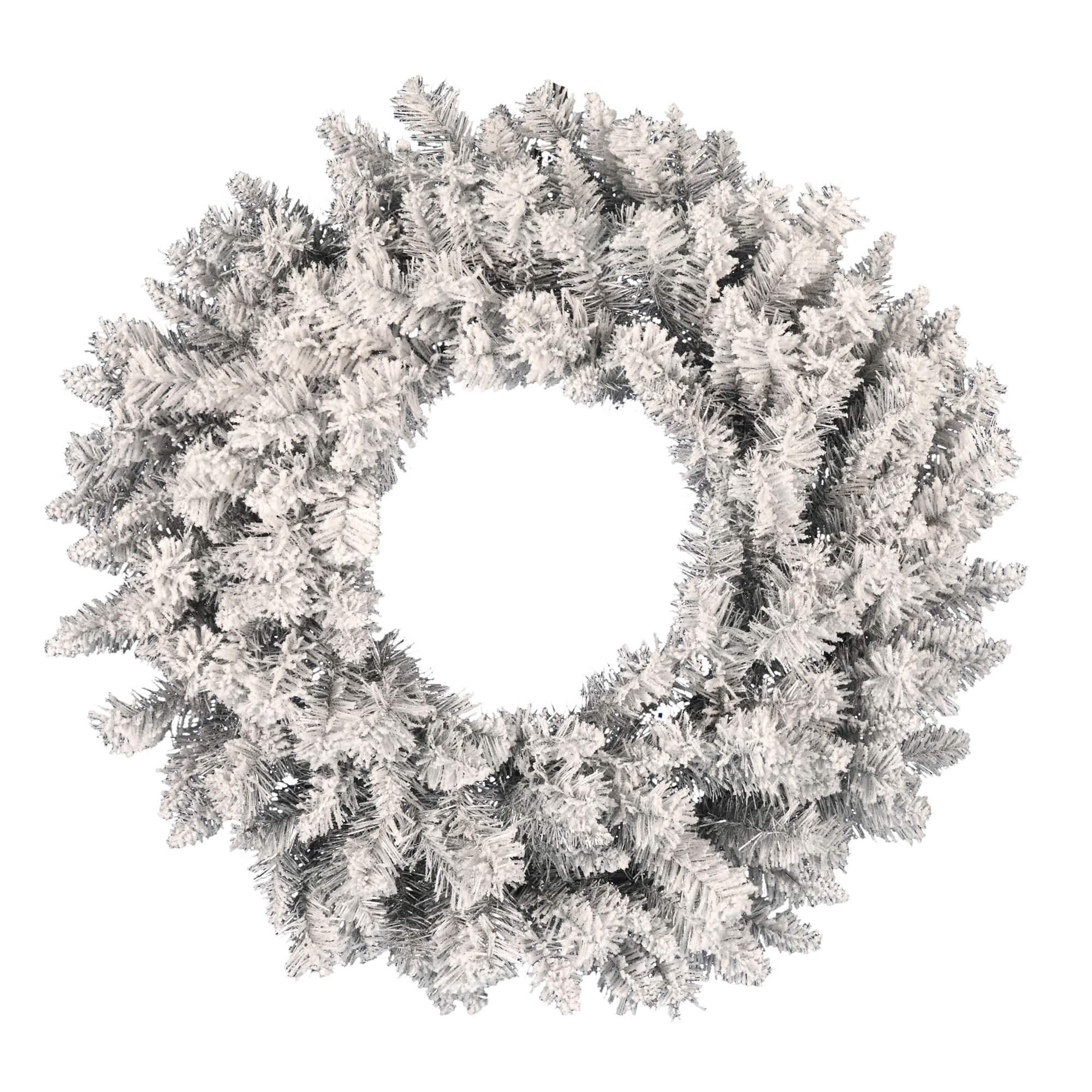 36" Frosted Silver Artificial Christmas Wreath